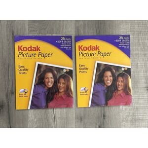 Kodak 25 Sheets Soft Gloss Picture-Photo Paper 8.5" x 11" 51 Lb Pack of 2 SEALED